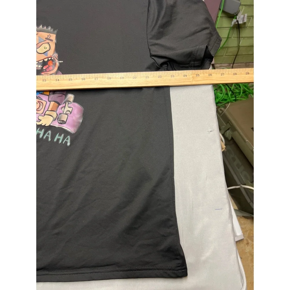 Boys black Graphic T-Shirt XL Skater Cartoon Streetwear bart simpson